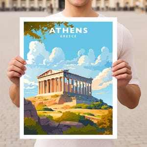 Athens Greece Parthenon Acropolis Travel Wall Art Poster Print