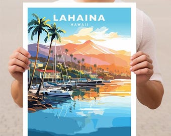 Lahaina Hawaii Maui Travel Wall Art Poster Print
