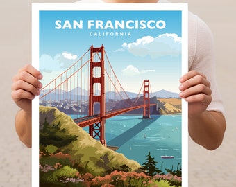 San Francisco Bay Golden Gate Bridge Travel Wall Art Poster Print