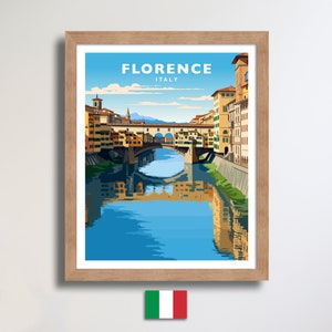 Florence Italy Ponte Vecchio Travel Wall Art Poster Print