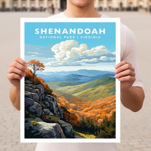Parc national de Shenandoah, Virginie, impression de voyage, cadeau de randonnée, art mural, décoration d'intérieur, affiche