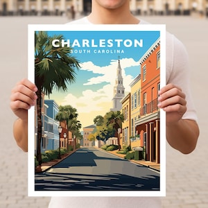 Charleston South Carolina Travel Wall Art Poster Print