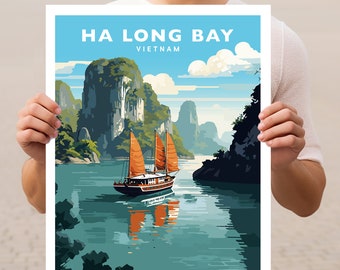 Ha Long Bay Vietnam Travel Wall Art Poster Print