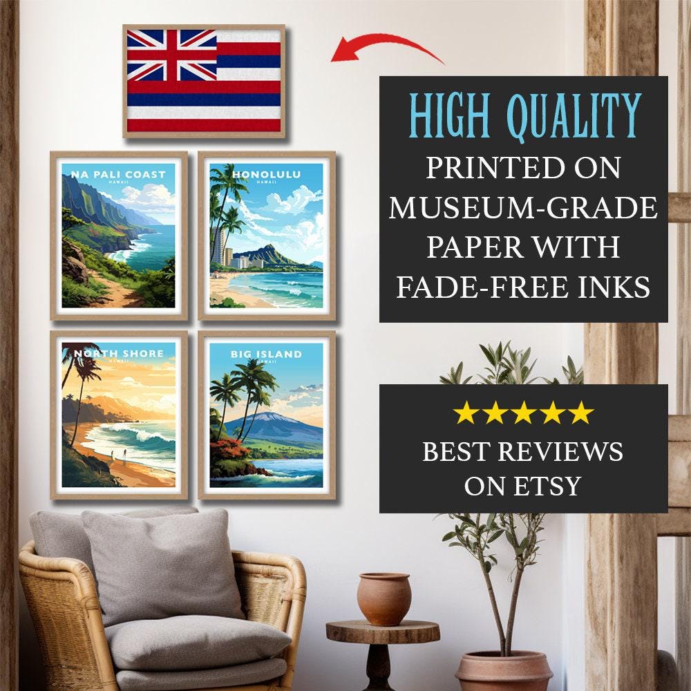 ワイキキビーチ ハワイ オアフ島 旅行 ウォールアート ポスター