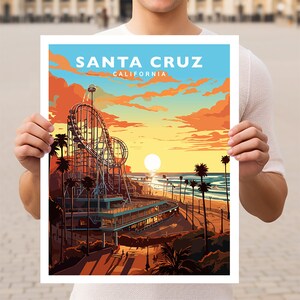 Santa Cruz California Travel Wall Art Poster Print