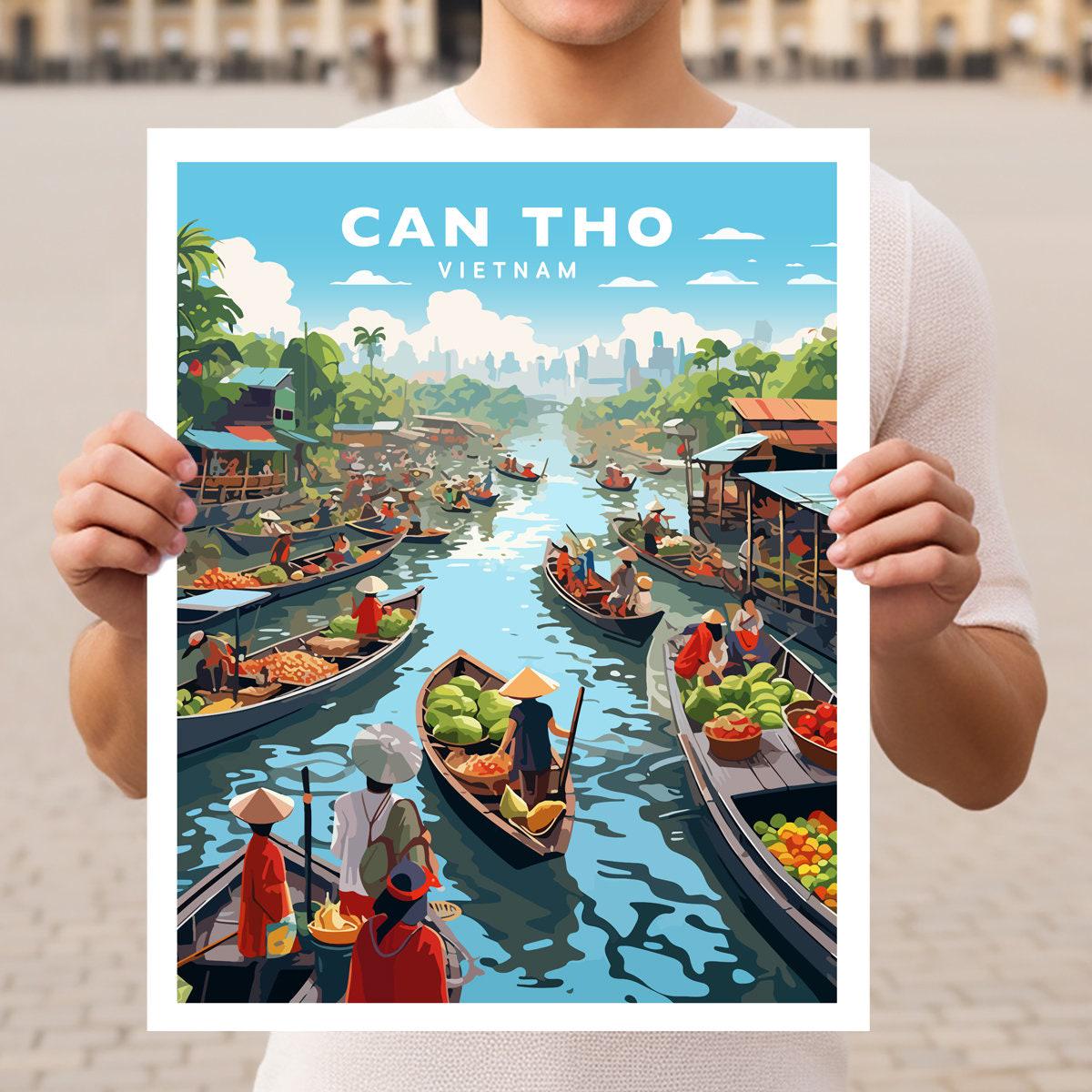 Can Tho Mekong Delta Floating Market Vietnam Travel Wall Art
