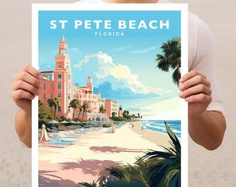 St Pete Beach Florida Travel Wall Art Poster Print