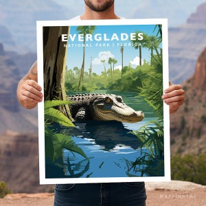Everglades National Park Florida Travel Print Gift Hiking Wall Art Home Decor Poster