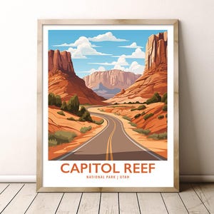 Capitol Reef National Park Utah Travel Print Gift Hiking Wall Art Home Decor Poster