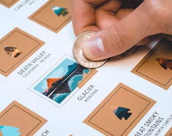 63 National Parks Scratch Off Travel Print by Mappinners