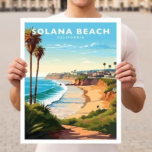 Solana Beach California Travel Wall Art Poster Print