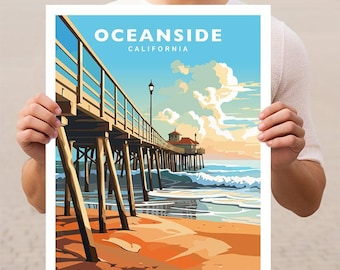 Oceanside California Travel Wall Art Poster Print