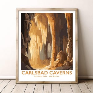 Carlsbad Caverns National Park New Mexico Travel Print Gift Hiking Wall Art Home Decor Poster