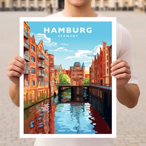 Hamburg Germany Travel Wall Art Poster Print