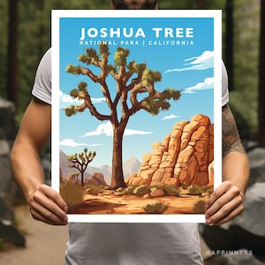 Joshua Tree National Park California Travel Print Gift Hiking Wall Art Home Decor Poster