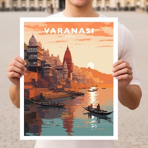 Varanasi India Travel Wall Art Poster Print