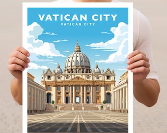 Vatican City St Peters Basilica Travel Wall Art Poster Print