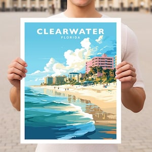 Clearwater Florida Clearwater Beach Travel Wall Art Poster Print