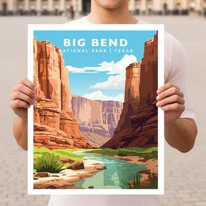 Big Bend National Park Texas Travel Print Gift Hiking Wall Art Home Decor Poster
