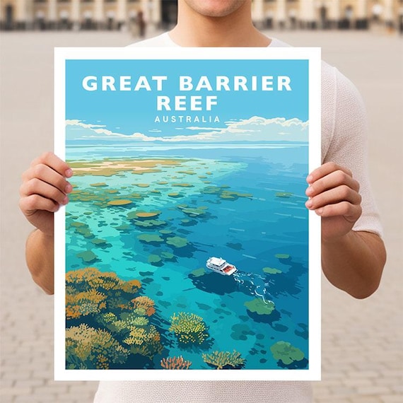 Great Barrier Reef Australia Travel Wall Art Poster Print