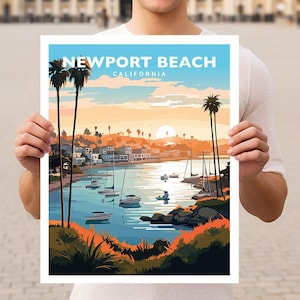 Newport Beach California Travel Wall Art Poster Print