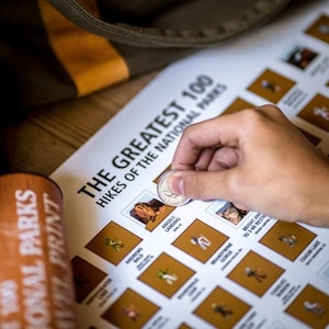 100 Greatest Hikes of The National Parks Scratch Off Travel Print by Mappinners