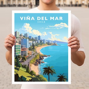 Impresión del cartel del arte de la pared del viaje de Viña del Mar Chile
