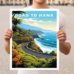 Road to Hana Hawaii Maui Travel Wall Art Poster Print