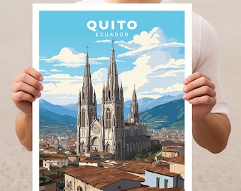 Quito Ecuador Travel Wall Art Poster Print