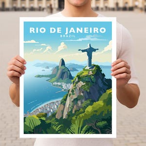 Póster de viaje de Río de Janeiro, Brasil, arte mural impreso
