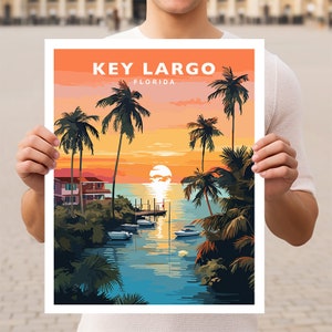 Key Largo Florida Keys Travel Wall Art Poster Print