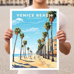 Venice Beach California Travel Wall Art Poster Print
