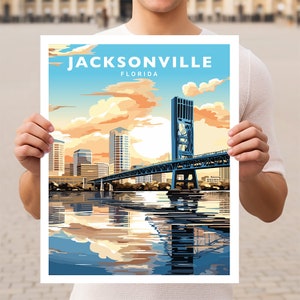 Jacksonville Florida Travel Wall Art Poster Print