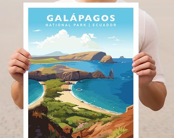 Galápagos Islands National Park Ecuador Galapagos Travel Wall Art Poster Print