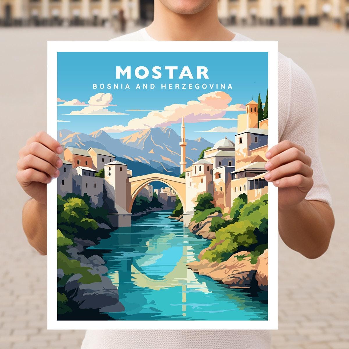 Mostar Bosnia and Herzegovina Travel Wall Art Poster Print - Etsy