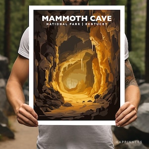 Mammoth Cave National Park Kentucky Travel Print Gift Hiking Wall Art Home Decor Poster