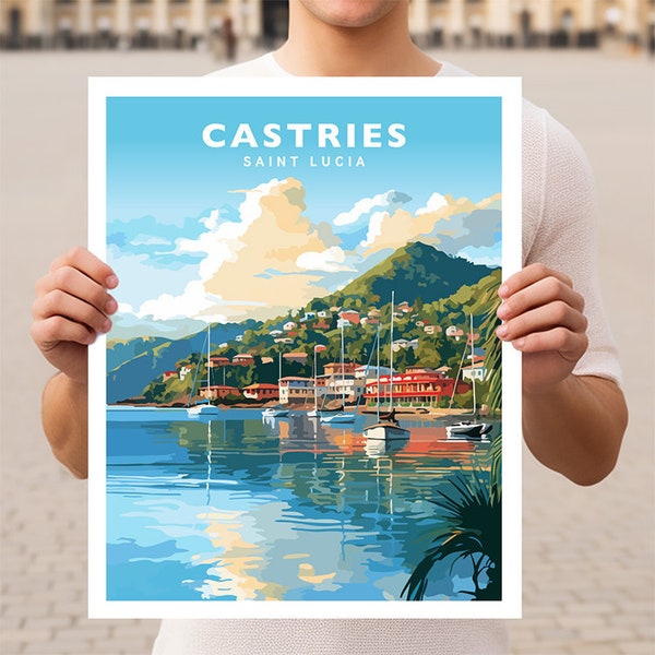 Castries Saint Lucia St Lucia Travel Wall Art Poster Print