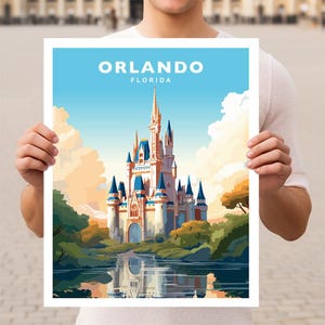 Impression d&#39;affiche d&#39;art mural de voyage à Orlando en Floride