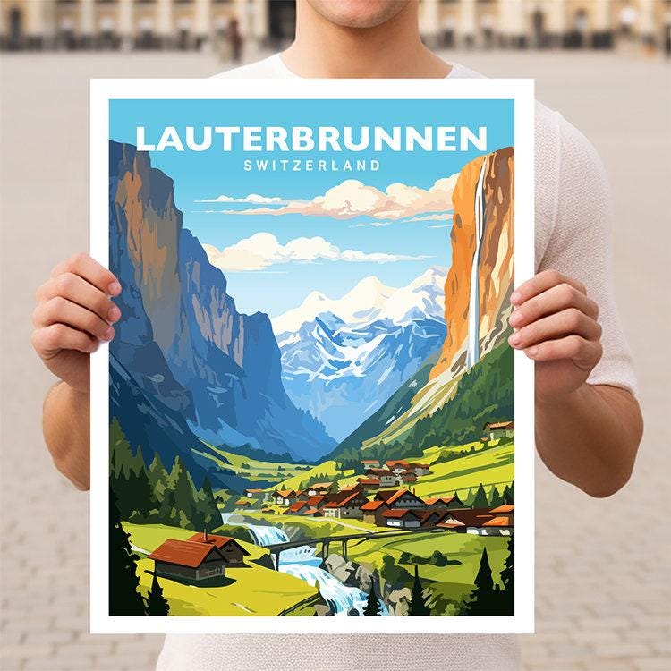 Lauterbrunnen Switzerland Travel Wall Art Poster Print - Etsy