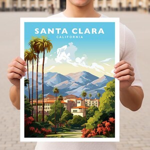 Santa Clara California Travel Wall Art Poster Print