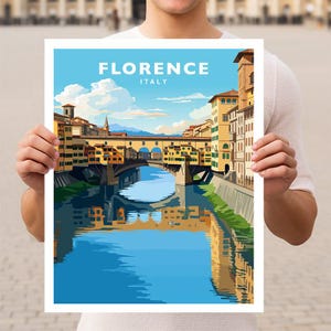 Florence Italy Ponte Vecchio Travel Wall Art Poster Print