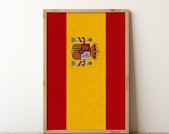 Spain Spanish Flag Travel Wall Art Poster Print