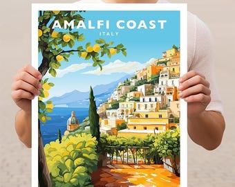 Amalfi Coast Italy Travel Wall Art Poster Print