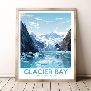 Glacier Bay National Park Alaska Travel Print Gift Hiking Wall Art Home Decor Poster