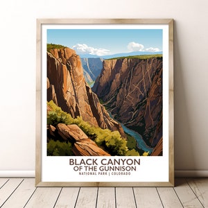 Black Canyon of the Gunnison National Park Colorado Travel Print Gift Hiking Wall Art Home Decor Poster