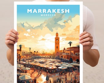 Marrakesh Morocco Travel Wall Art Poster Print