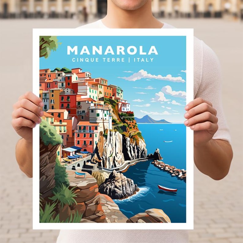 Manarola Cinque Terre Italy Travel Wall Art Poster Print - Etsy