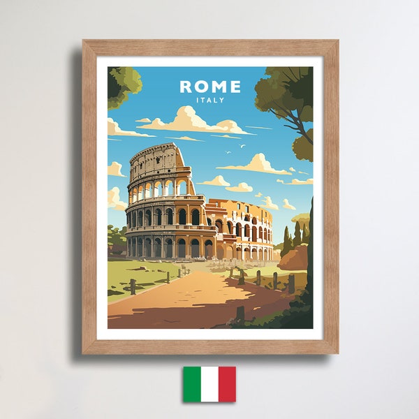 Rome Italy Colosseum Travel Wall Art Poster Print