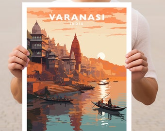 Varanasi India Travel Wall Art Poster Print