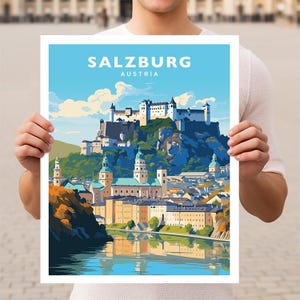 Salzburg Austria Travel Wall Art Poster Print